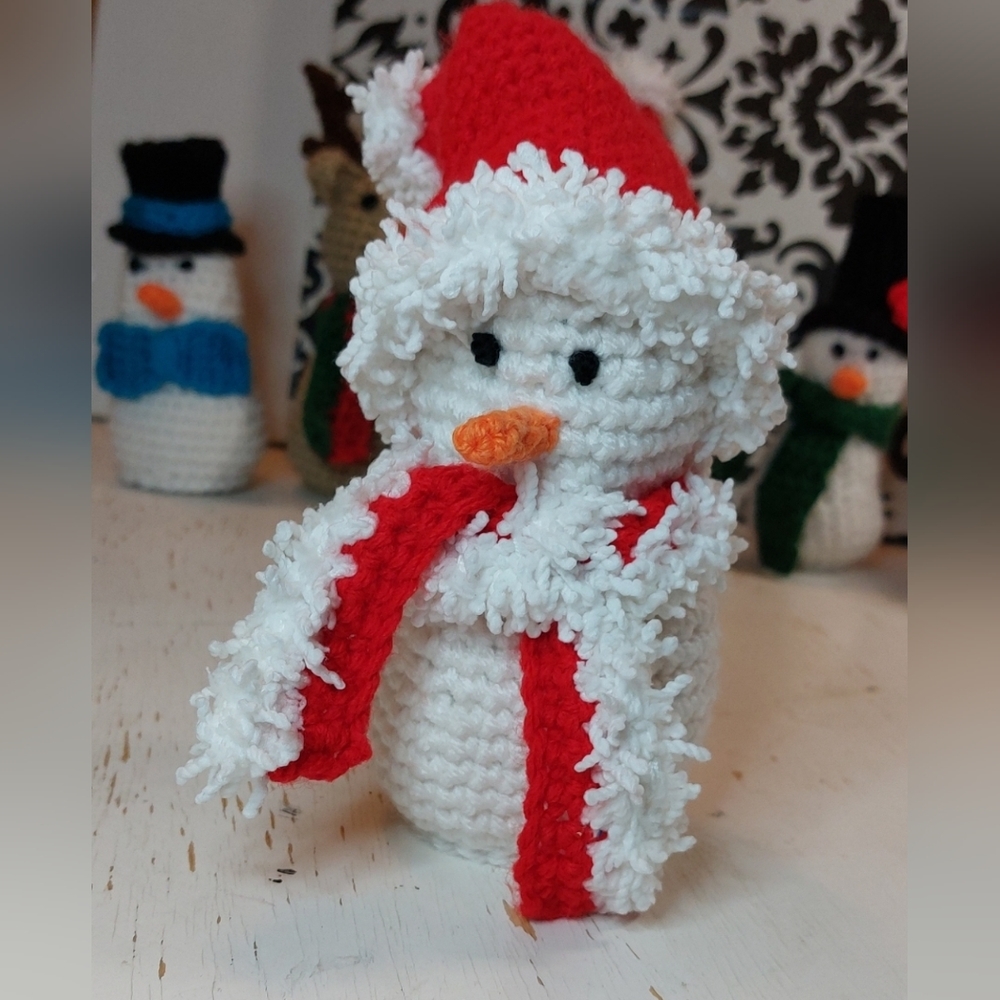 Christmas Crochet Santa Snowman Handmade (by me!) Holiday Decoration Unique Gift - Picture 5 of 8